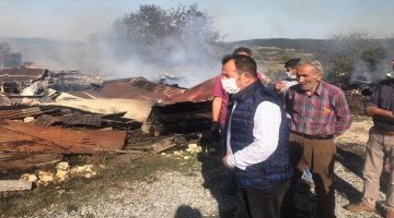 Belediye Başkanı Tanju Özcan Yangın Mahallinde