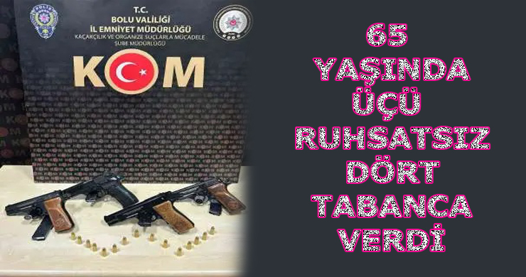 65 Yaşında Operasyona Takıldı Üzerinden 4 Tabanca 4 Şarjör Çıktı