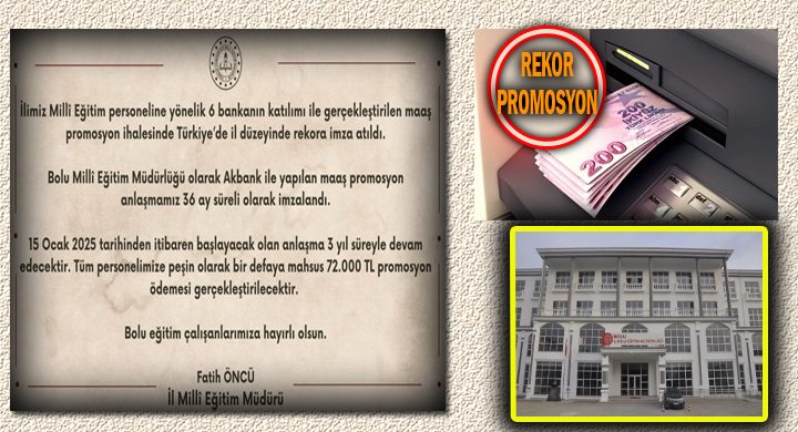 Bolu Milli Eğitimden Rekor Maaş Promosyon İhalesi