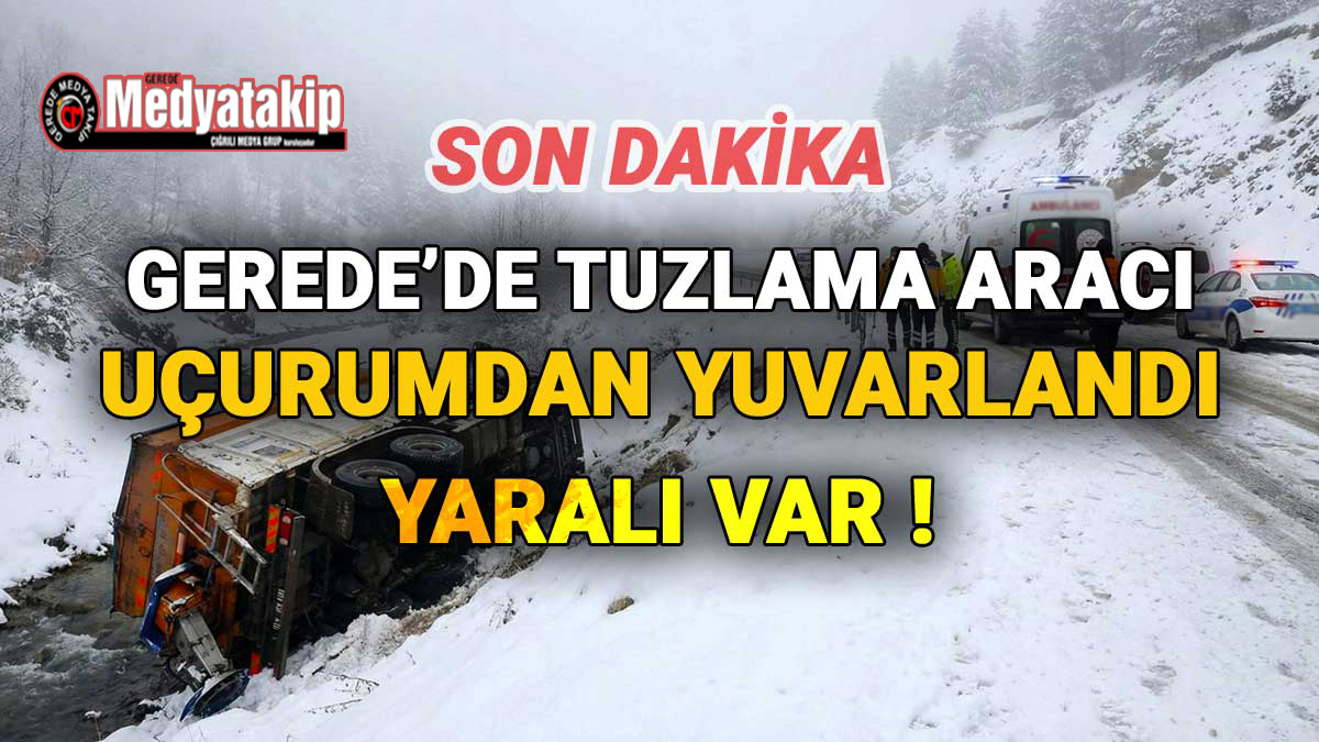 Gerede’de Tuzlama Aracı Uçurumdan Yuvarlandı: