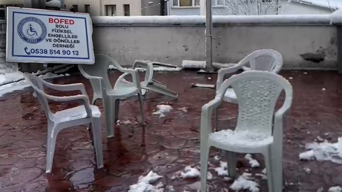 Bolu’da Fiziksel Engelliler ve Gönüllüler Derneği Masa ve Sandalyelerini Çaldılar